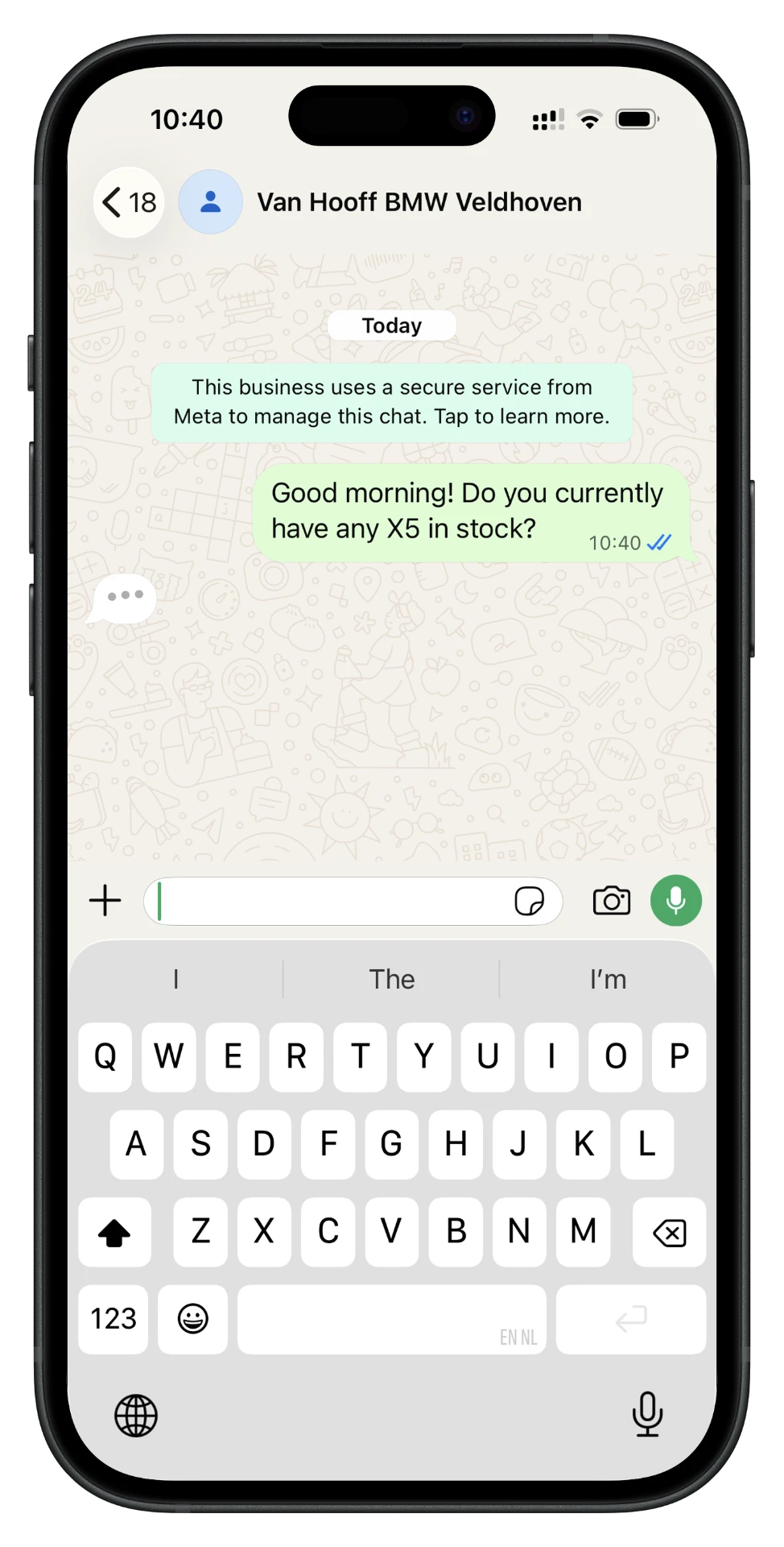 Nova Messaging WhatsApp conversation